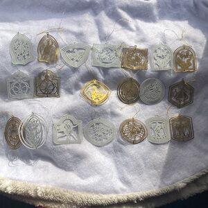 Vintage brass 12 days of Christmas ornaments 2 incomplete sets current inc